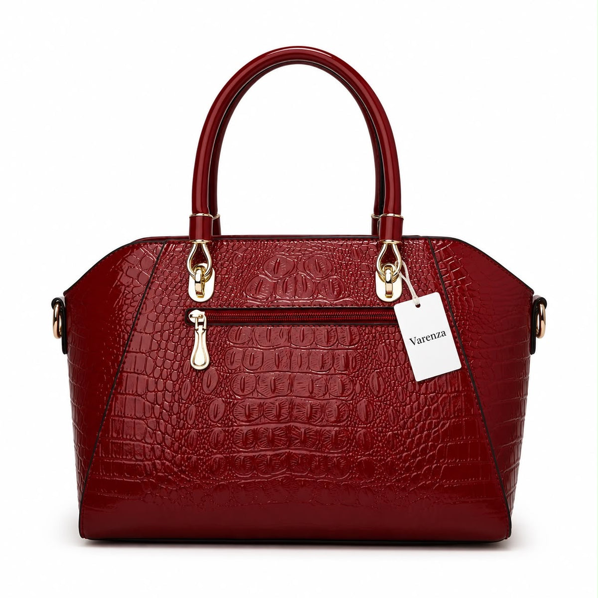 Sac à main effet croco pour femme bordeau – Collection par VARENZA