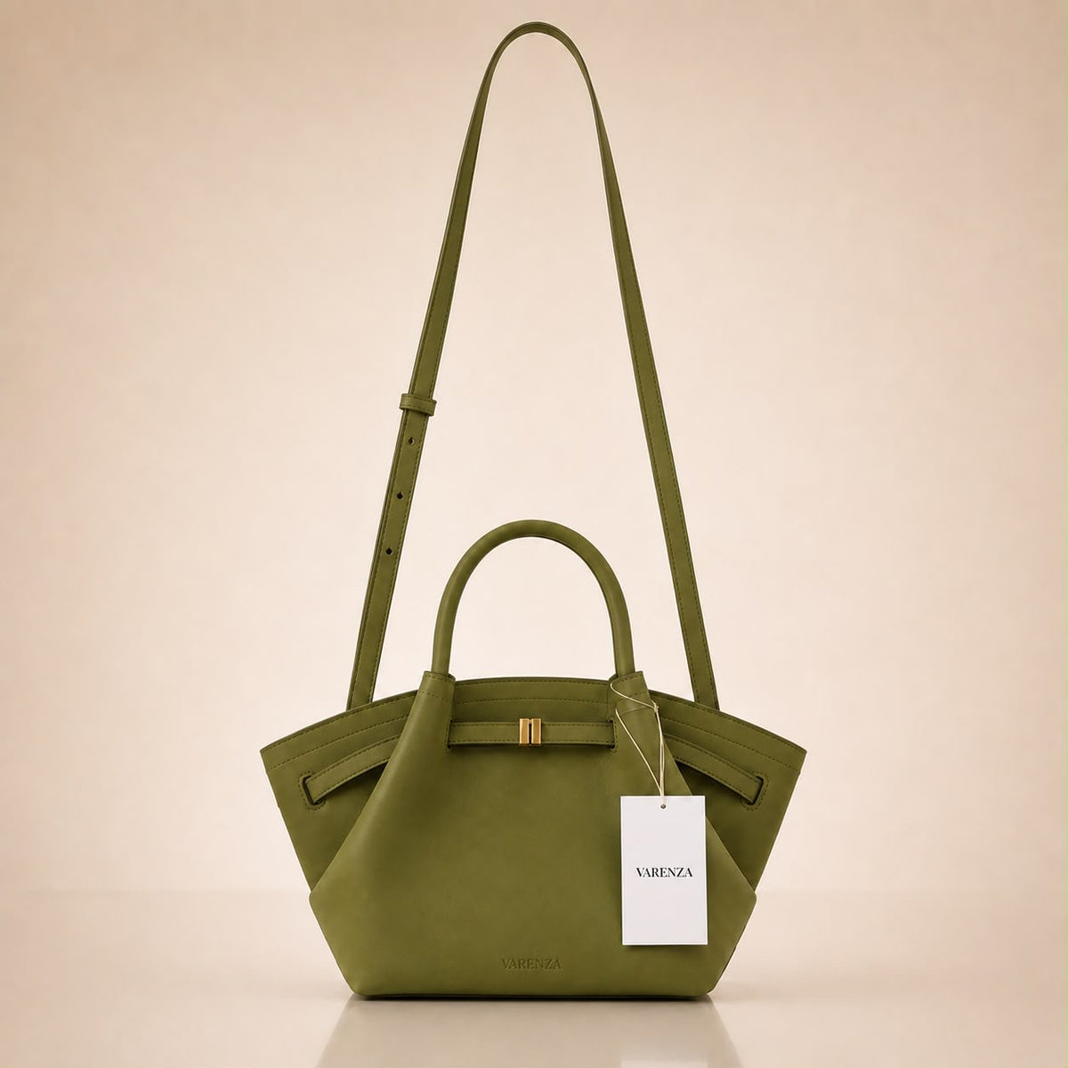 Sac à main cabas en daim kaki – Élégant & tendance par VARENZA