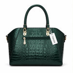 Sac à main effet croco pour femme vert – Collection par VARENZA