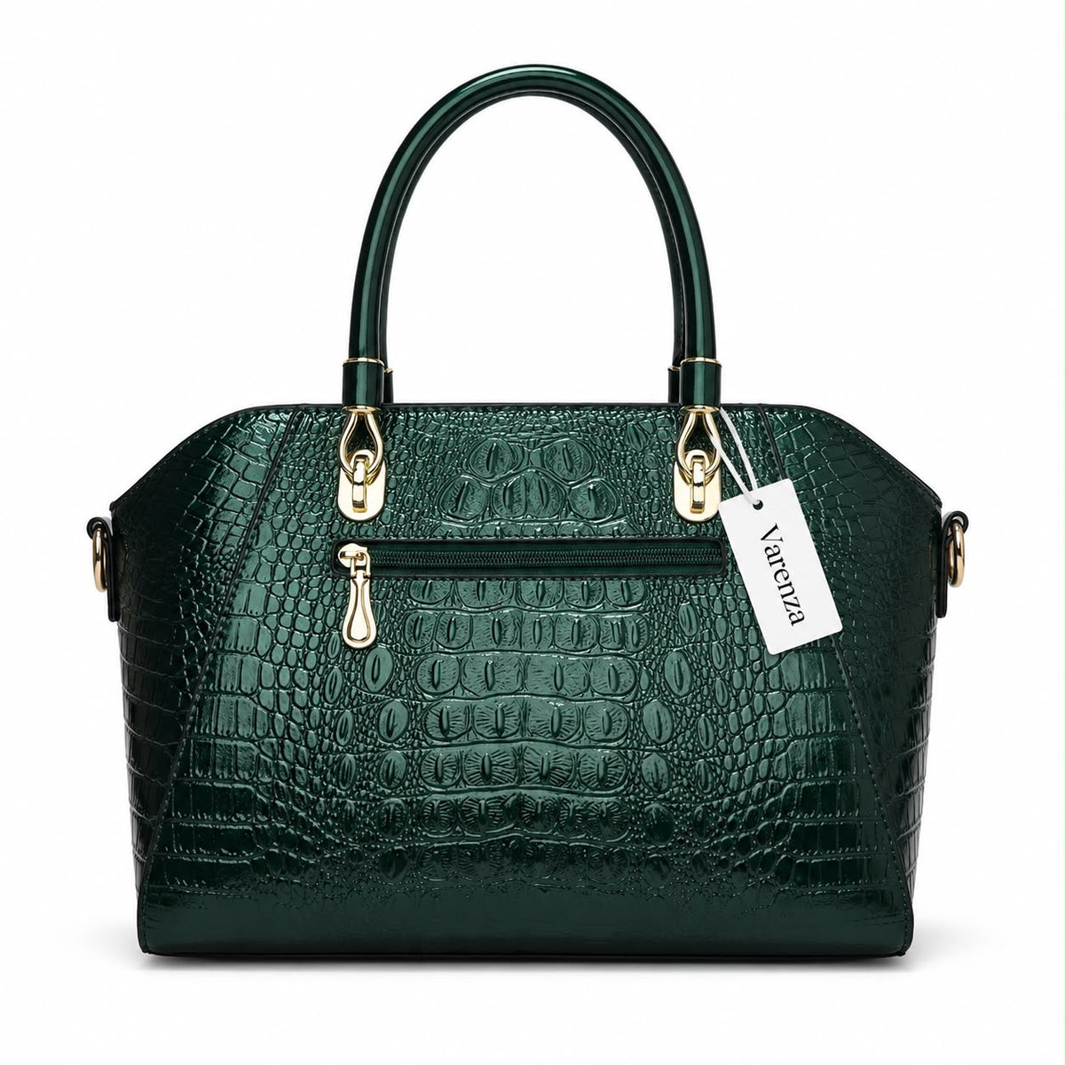 Sac à main effet croco pour femme vert – Collection par VARENZA