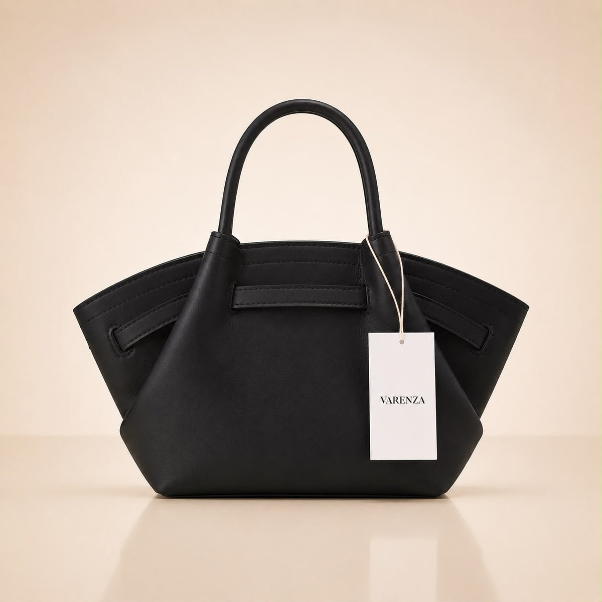Sac à main cabas en cuir noir – Élégant & intemporel par VARENZA