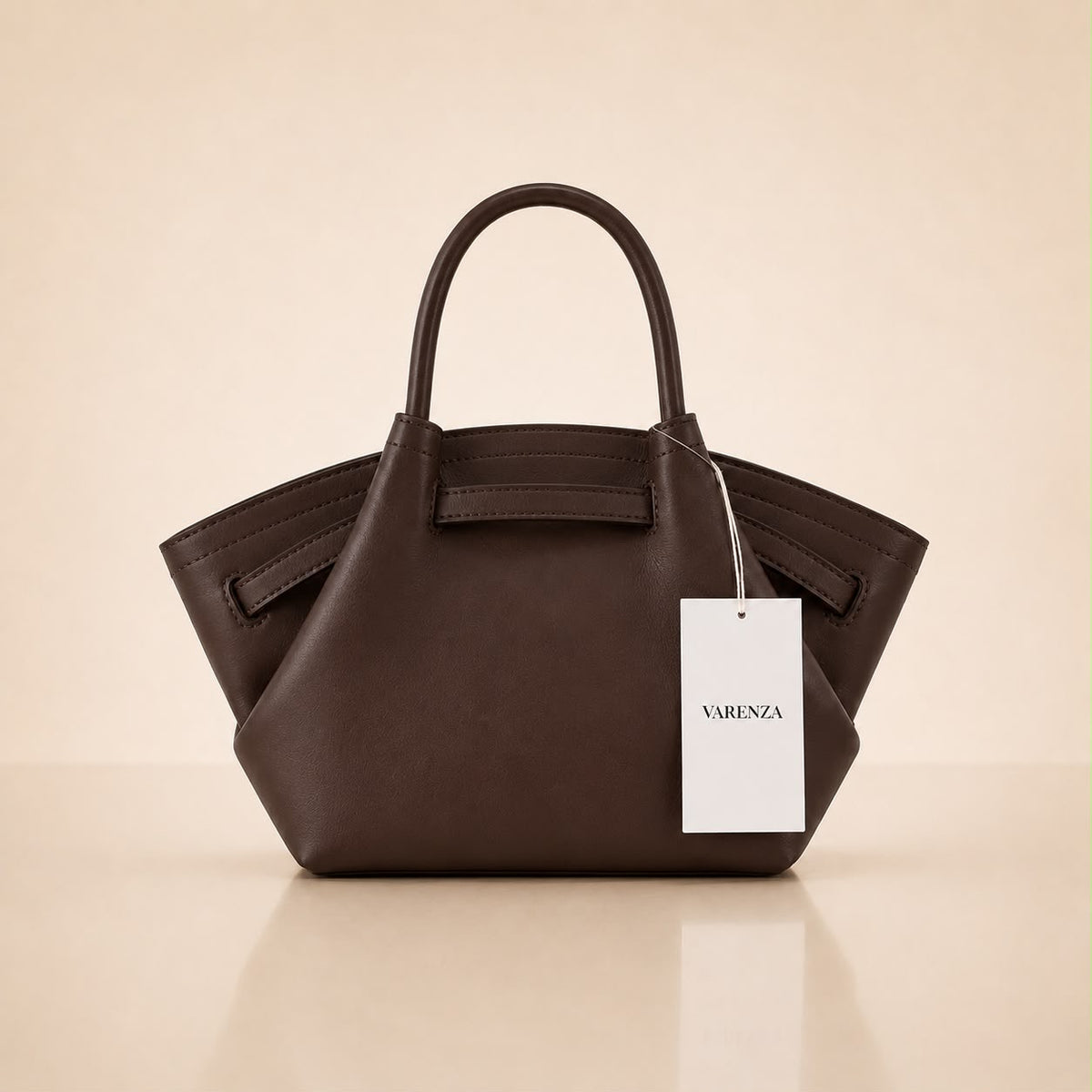 Sac à main cabas en cuir marron – Élégant & intemporel par VARENZA